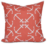Anchor's Up, Geometric Print Pillow, Orange, 26"x26"