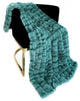 Plutus Teal Sherpa Faux Fur Luxury Throw Blanket, 96"L x 110"W Queen
