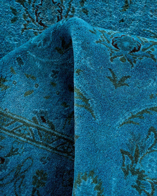 Fine Vibrance, One-of-a-Kind Hand-Knotted Runner Rug Blue, 2'6"x10'3"