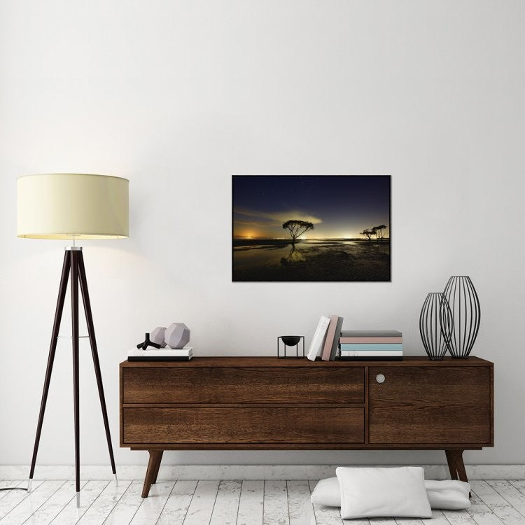 "Moonrise" Framed Canvas Giclee by Mel Brackstone, 37x25"