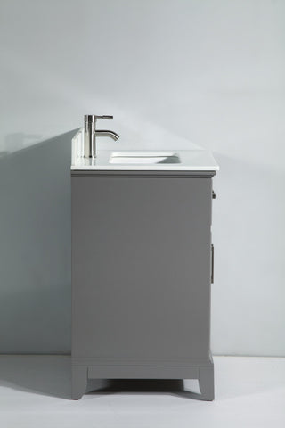 Vanity Art Bathroom Vanity Set With Engineered Marble Top, 30", Gray, Standard Mirror