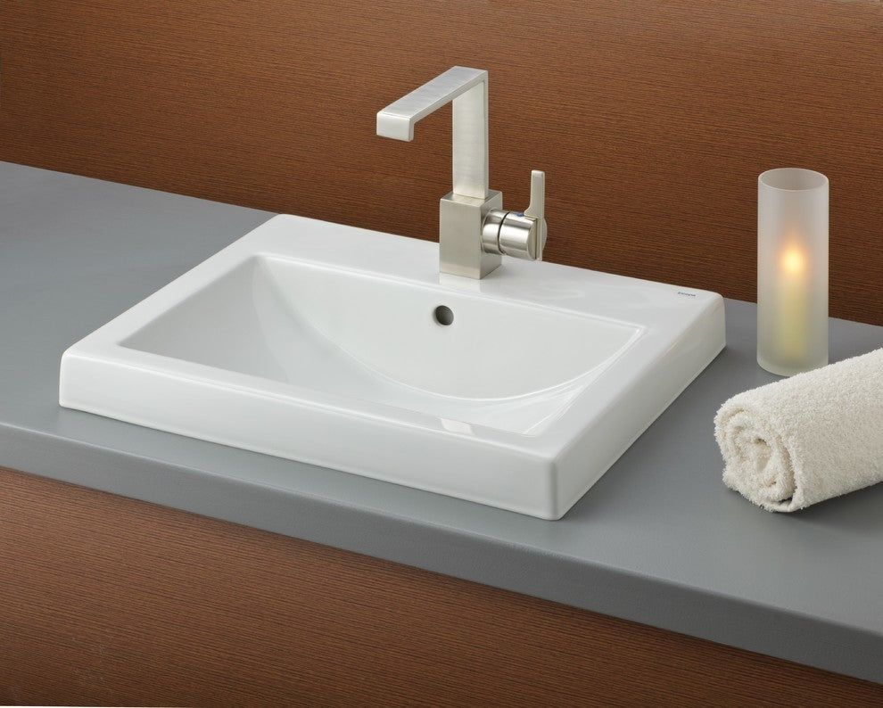 Cheviot Products Camilla Semi-Recessed Sink, Single Hole Faucet Drilling
