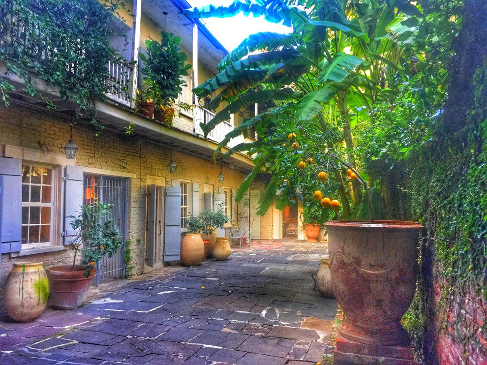 New Orleans "Antique Store Courtyard" Stretched Canvas Giclee, 12"x16"