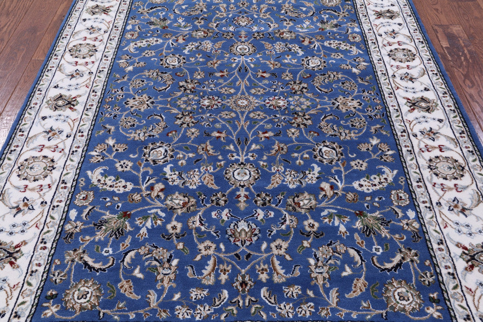 5' 2" X 7' 2" Wool & Silk Persian Nain Hand Knotted Rug - Q13138