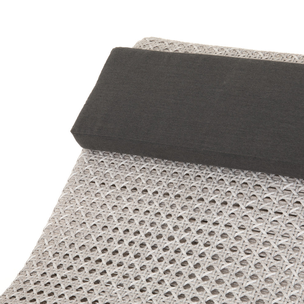 Paige Outdoor Woven Chaise Lounge-Grey