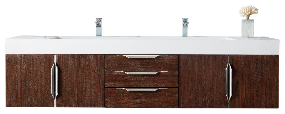 Mercer Island 72" Double Vanity, Coffee Oak
