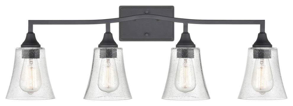 4 Light 32.5" Matte Black Vanity