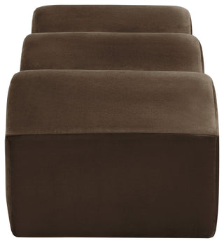 Wave Upholstered Bench, Brown, Velvet