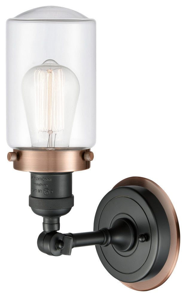 INNOVATIONS LIGHTING 203BK-BPAC-HRAC-G312 Dover 1 Light Mixed Metals Sconce