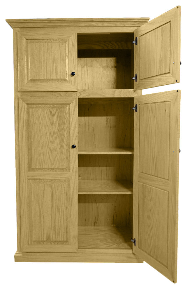 Oak Kitchen Pantry With upper Storage, Cupola Yellow Oak