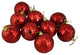 Mirrored Glass Disco Ball Christmas Ornaments, Set of 9, Red