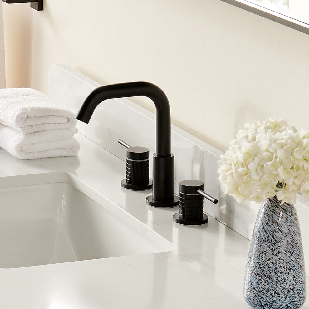 Versace 8" Widespread 2-Handle Bathroom Faucet, Matte Black