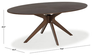 Safavieh Couture Hawkins Wood Oval Dining Table, Walnut