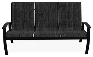 Belle Isle Sling 3-Seat Outdoor Sofa, Augustine Shadow/Black