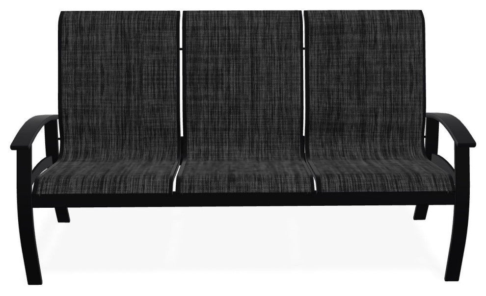 Belle Isle Sling 3-Seat Outdoor Sofa, Augustine Shadow/Black