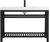 Modern 48" Bathroom Metal Vanity, Black