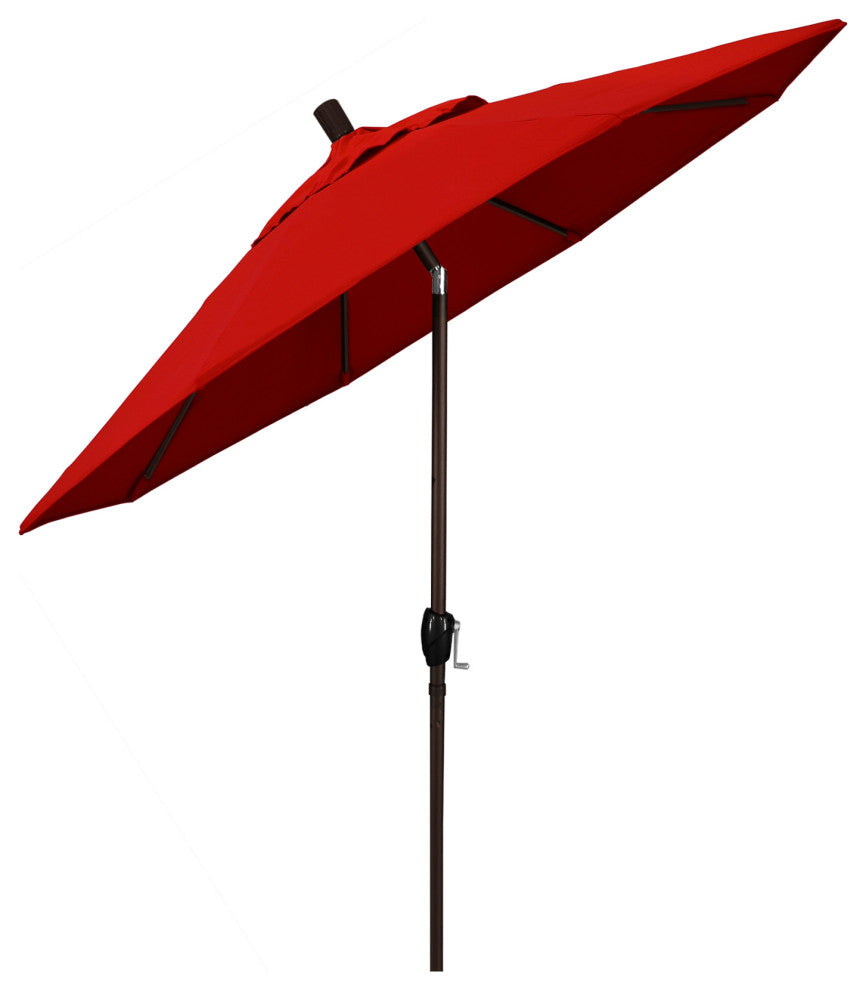 7.5' Aluminum Umbrella Push Tilt, Sunbrella, Jockey Red