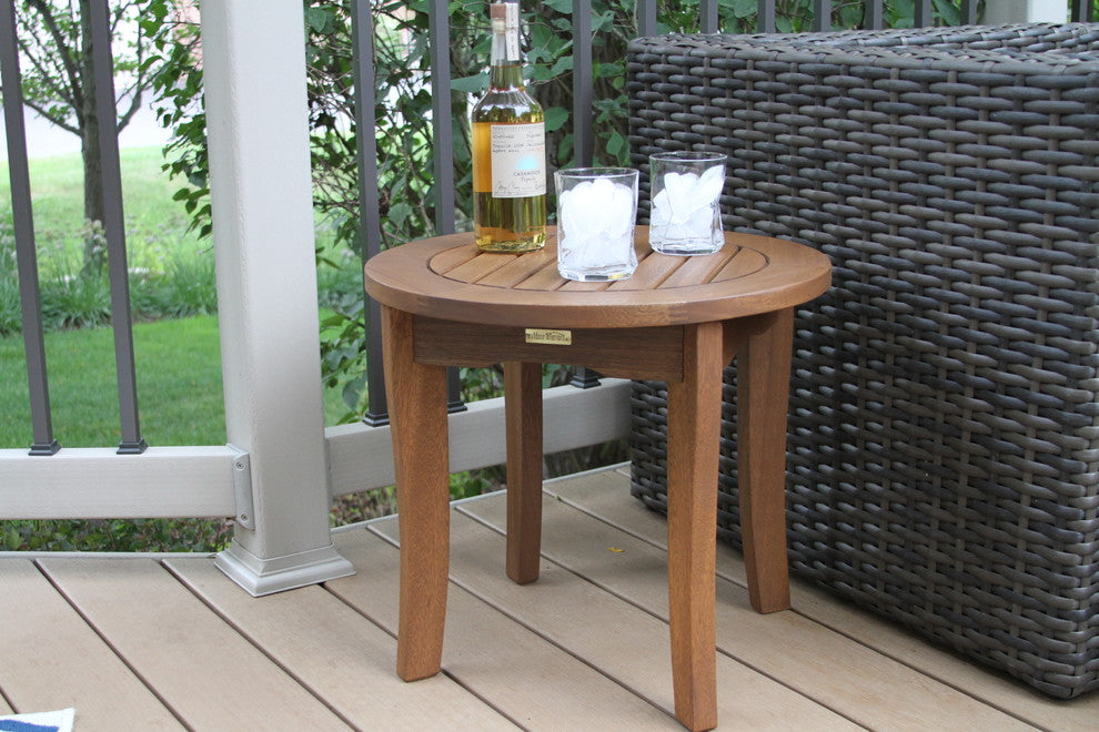 Round Eucalyptus End Table