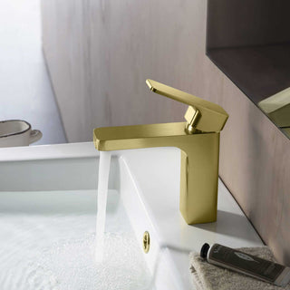 Blaze Single Handle Bathroom Sink Faucet, Brushed Gold