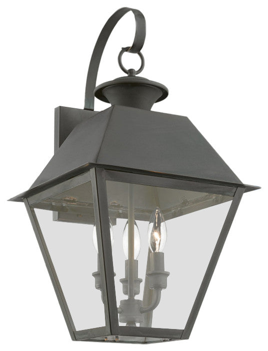 Wentworth 3 Light Charcoal Outdoor Large Wall Lantern