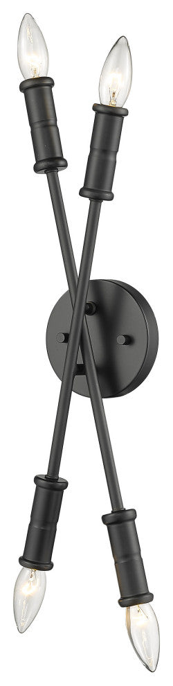 4 Light Simple Vanity Sconce for Wall Mount in Matte Black
