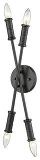 4 Light Simple Vanity Sconce for Wall Mount in Matte Black