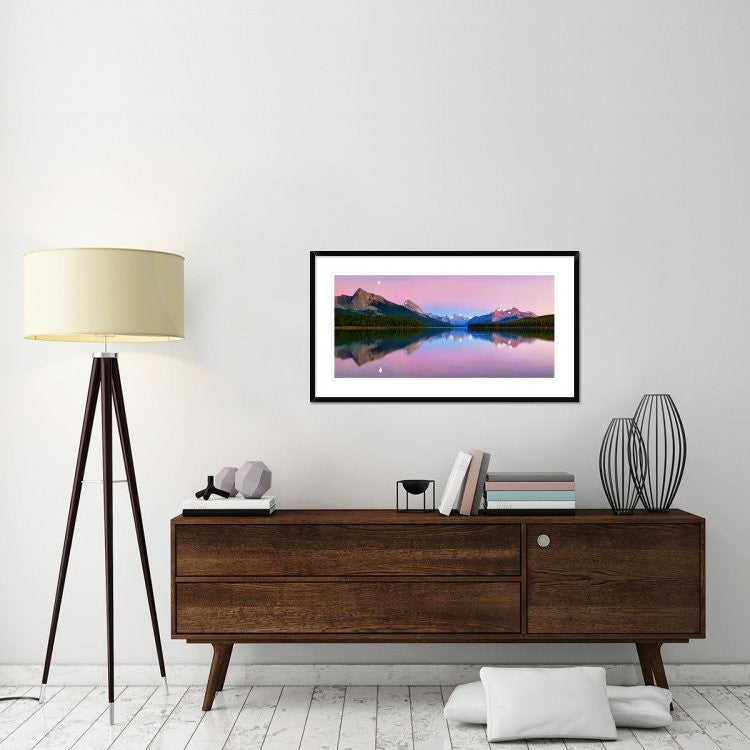 "Maligne Lake" Framed Digital Print by Yan Zhang, 44x24"