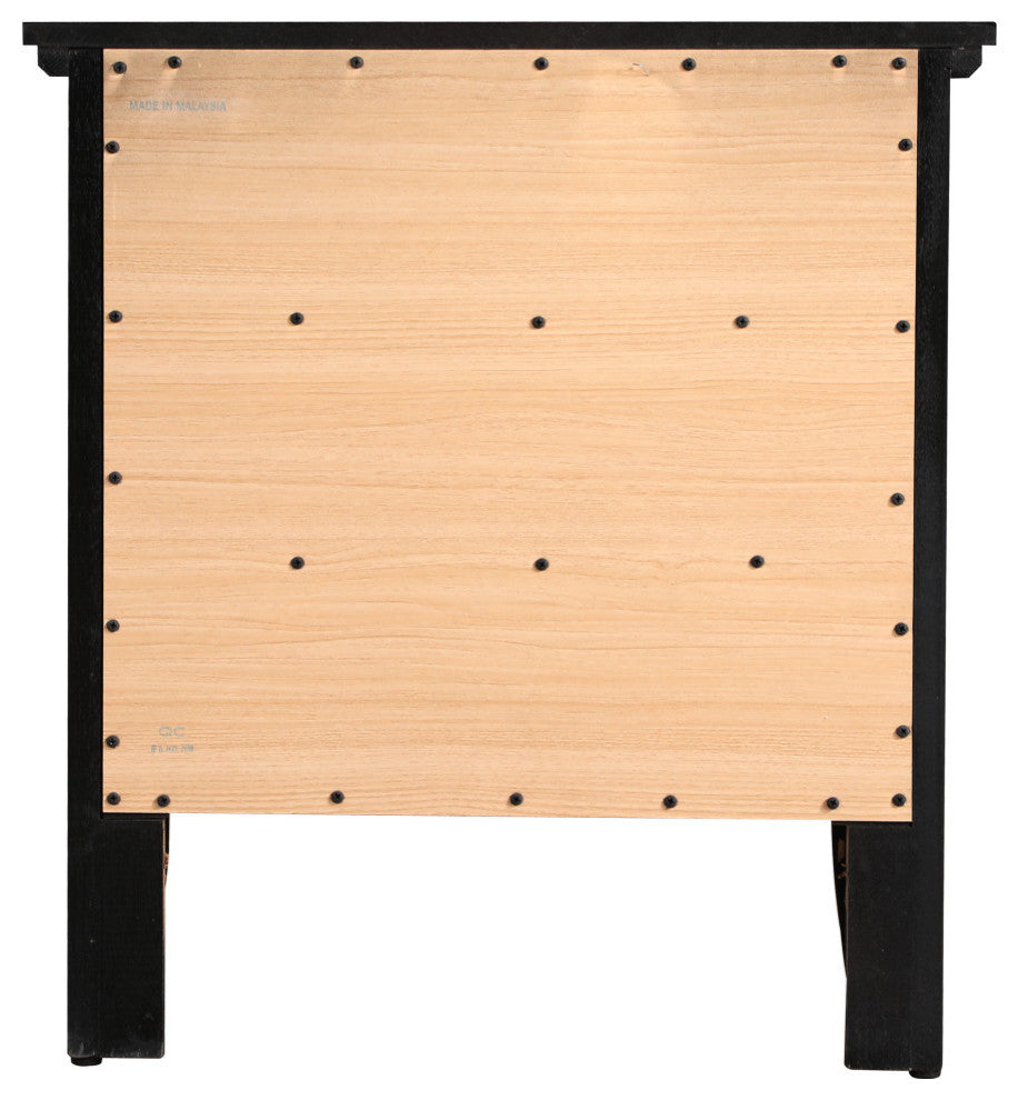 Hammond 3-Drawer Nightstand, 2"H x 24"W x 18"D, Black