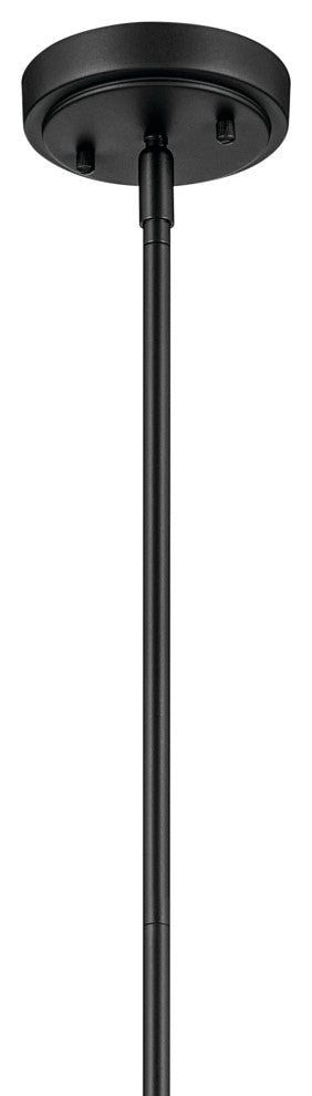 Everly 13.75" 1-Light Bell Pendant With Clear Seeded Glass, Black