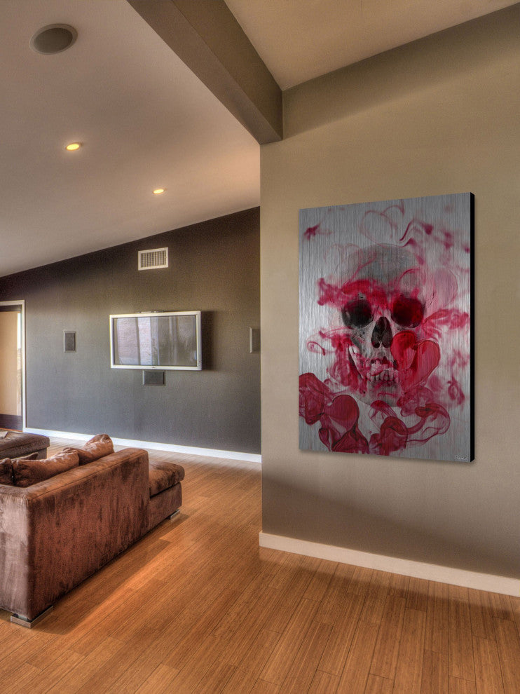 "Skull 2" UV Ink Print on Brushed  Aluminum, 24"x36"