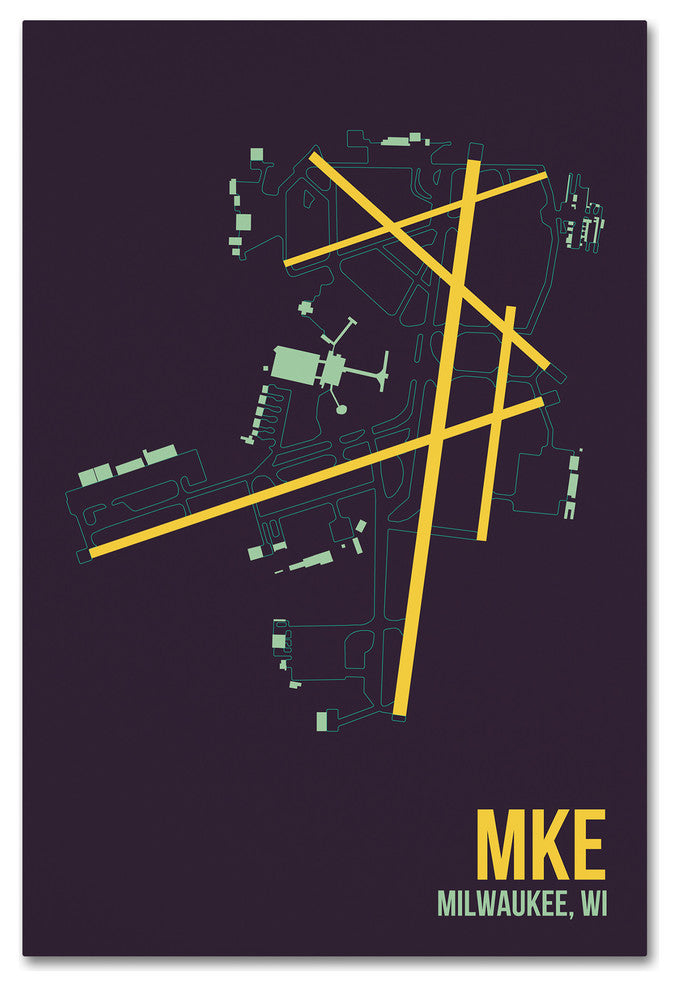 08 Left 'MKE Airport Layout' Canvas Art, 32 x 22