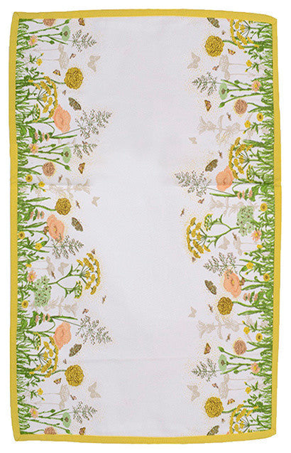 Tea Garden Cream and Yellow Butterfly and Flower Table Runner 16"x54"