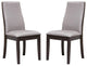 Set of 2 Side Chairs, Gray and Espresso