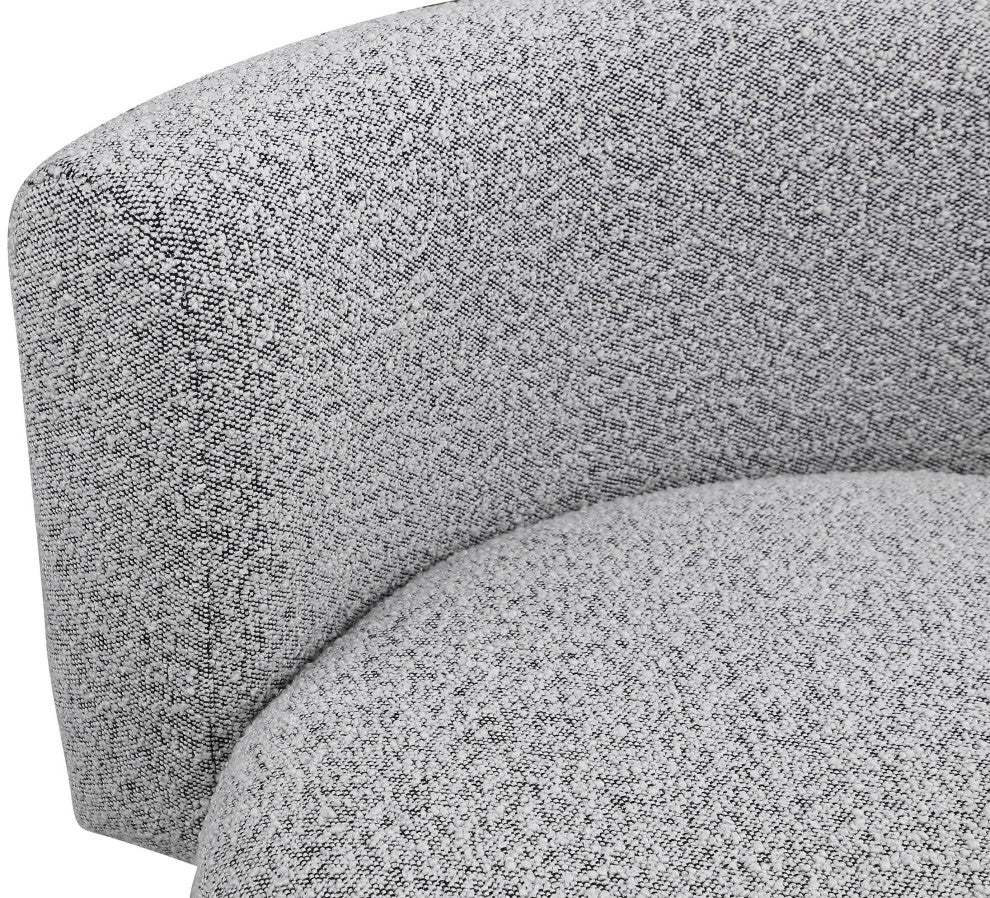 Como Boucle Fabric Upholstered Accent Chair, Grey