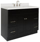 Hamlet 43" Bath Vanity Rectangle Sink in Black With Quartz Vanity Top
