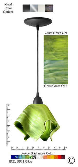 Jezebel Radiance Flame Pendant, Small, Grass Green