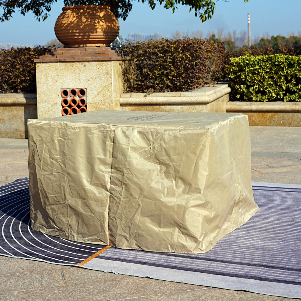 Tree Stump Shape Fire Pit Table With Rain Cover