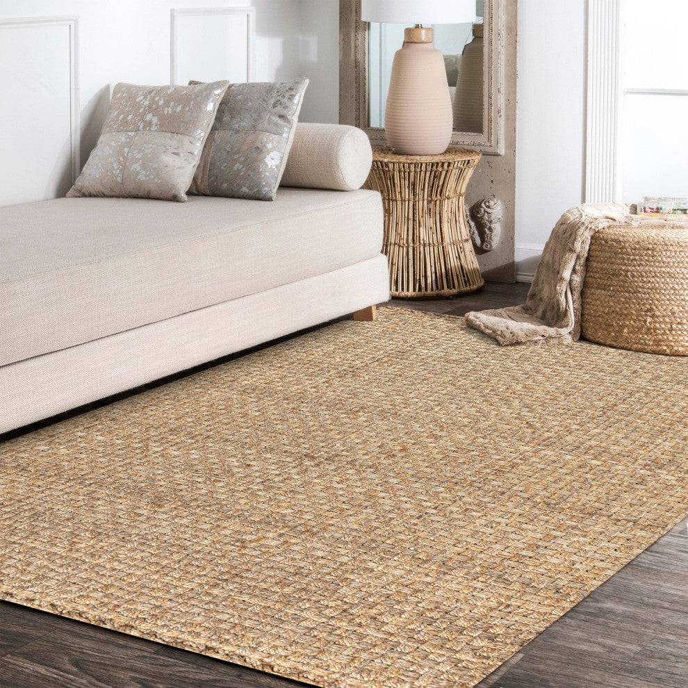 Estera Hand Woven Boucle Chunky Jute Natural 9 ft. x 12 ft. Area Rug