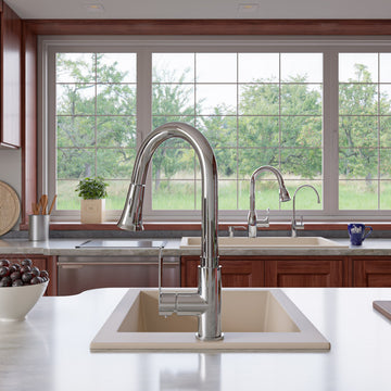 ALFI brand AB1720DI-B Biscuit 17" Drop-In Rectangular Granite Prep Sink