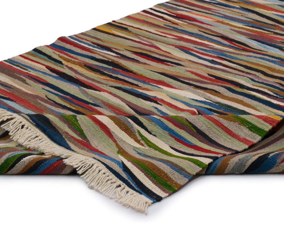 New Handwoven Turkish Kilim Rug 4' 3" x 5' 11", 51 in. x 71 in.