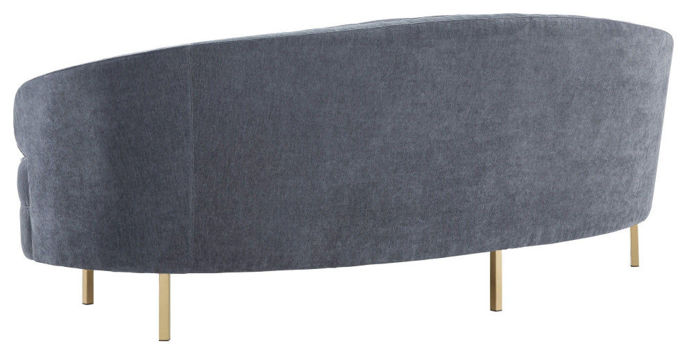 Baila Gray Velvet Sofa - Thumbnail 5