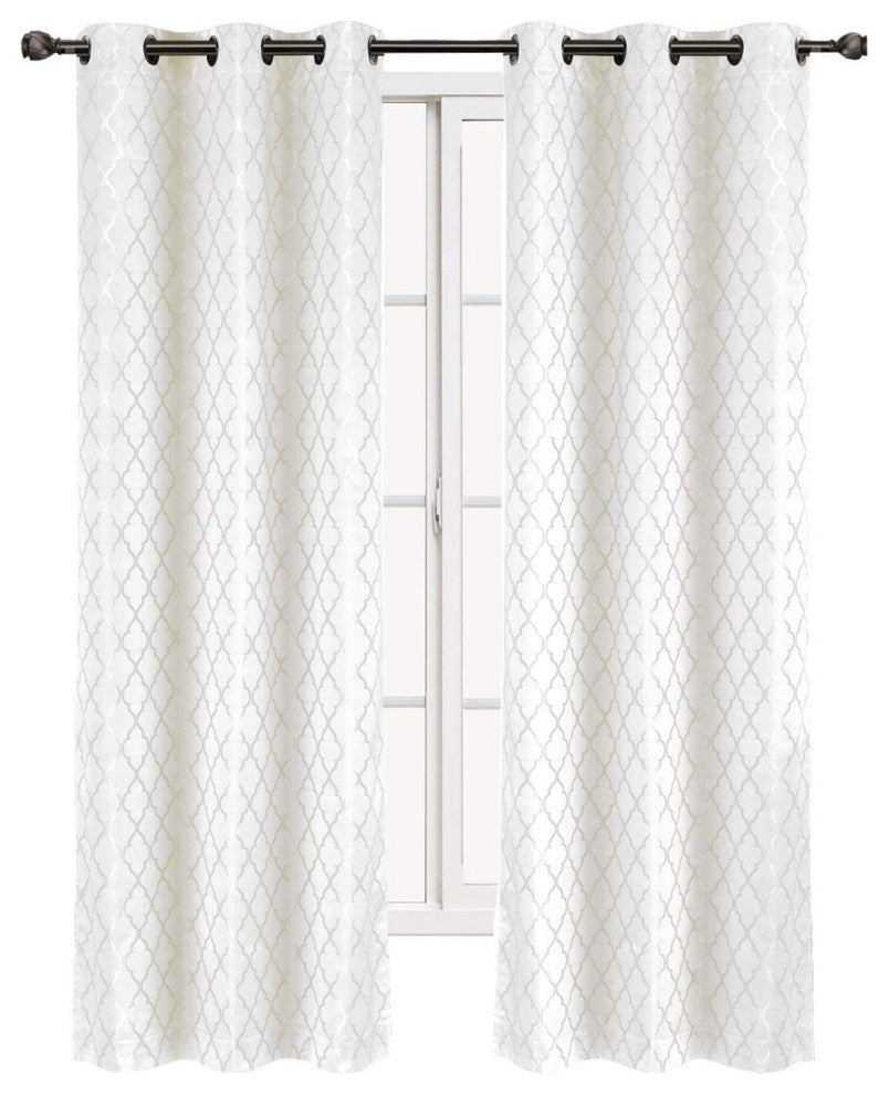 Willow Thermal Blackout Curtains, Set of 2, White, 84"x63"