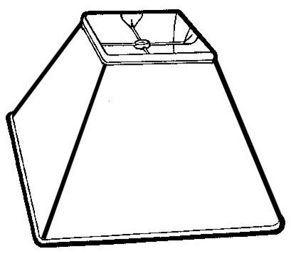 Square Sharp Corner Basic Lampshade, White