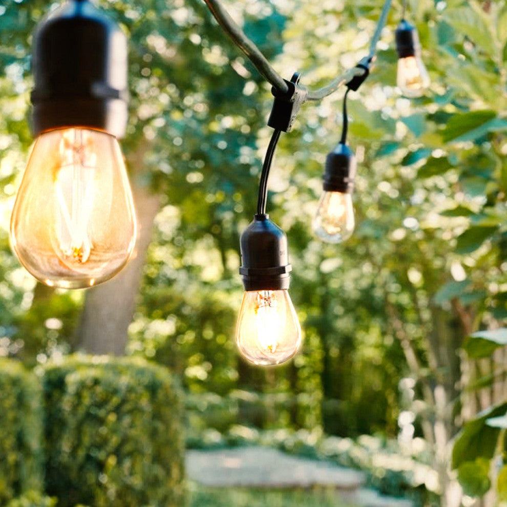 Brightech Ambience Pro - Waterproof LED Outdoor String Lights - 1W Vintage, 48 Ft String