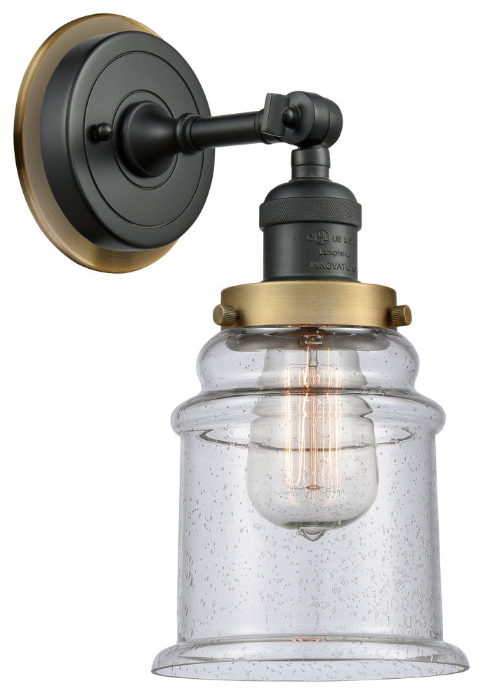 INNOVATIONS LIGHTING 203BK-BPBB-HRBB-G184 Canton 1 Light Mixed Metals Sconce