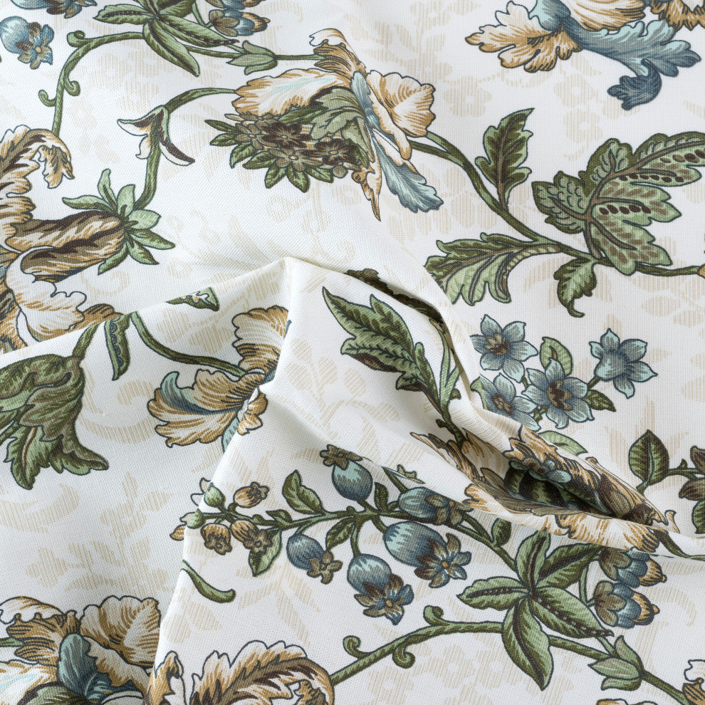 Madison Floral Tailored Panel Pair, Blue, 56"x84"