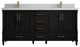 Aberdeen 72 Double Sink Bath Vanity in Black 2" Carrara Quartz