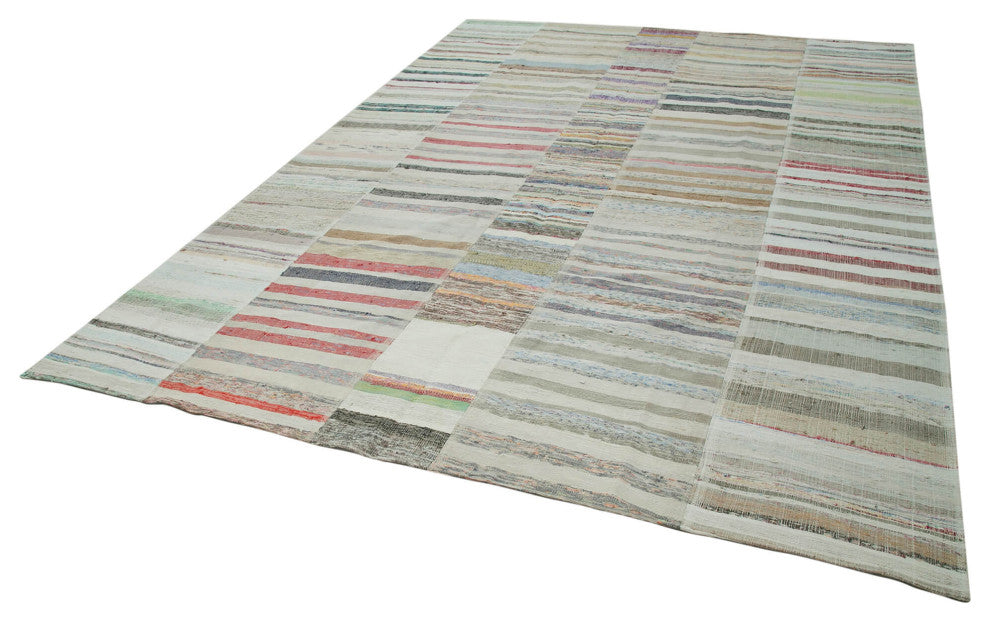 Rug N Carpet - Handmade Turkish 9' 4'' x 13' 5'' Unique Patchwork Kilim Rug