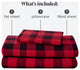 Bare Home Cotton Flannel Sheet Set, Buffalo Plaid - Red/Black, Twin