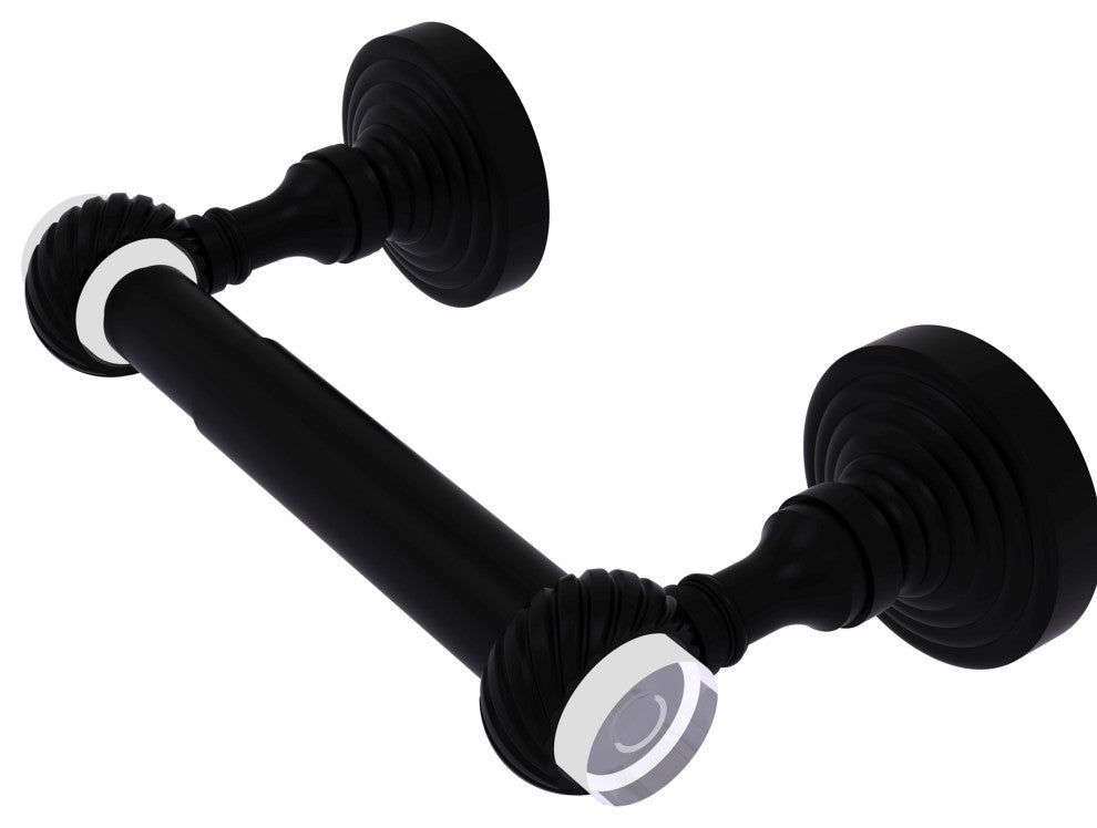 Pacific Grove 2-Post Toilet Paper Holder with Twisted Accents, Matte Black